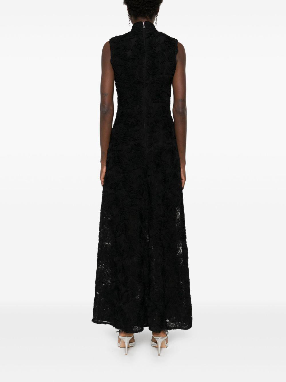 Flower Mesh Maxi Dress 113617100 100 BLACK ROTATE