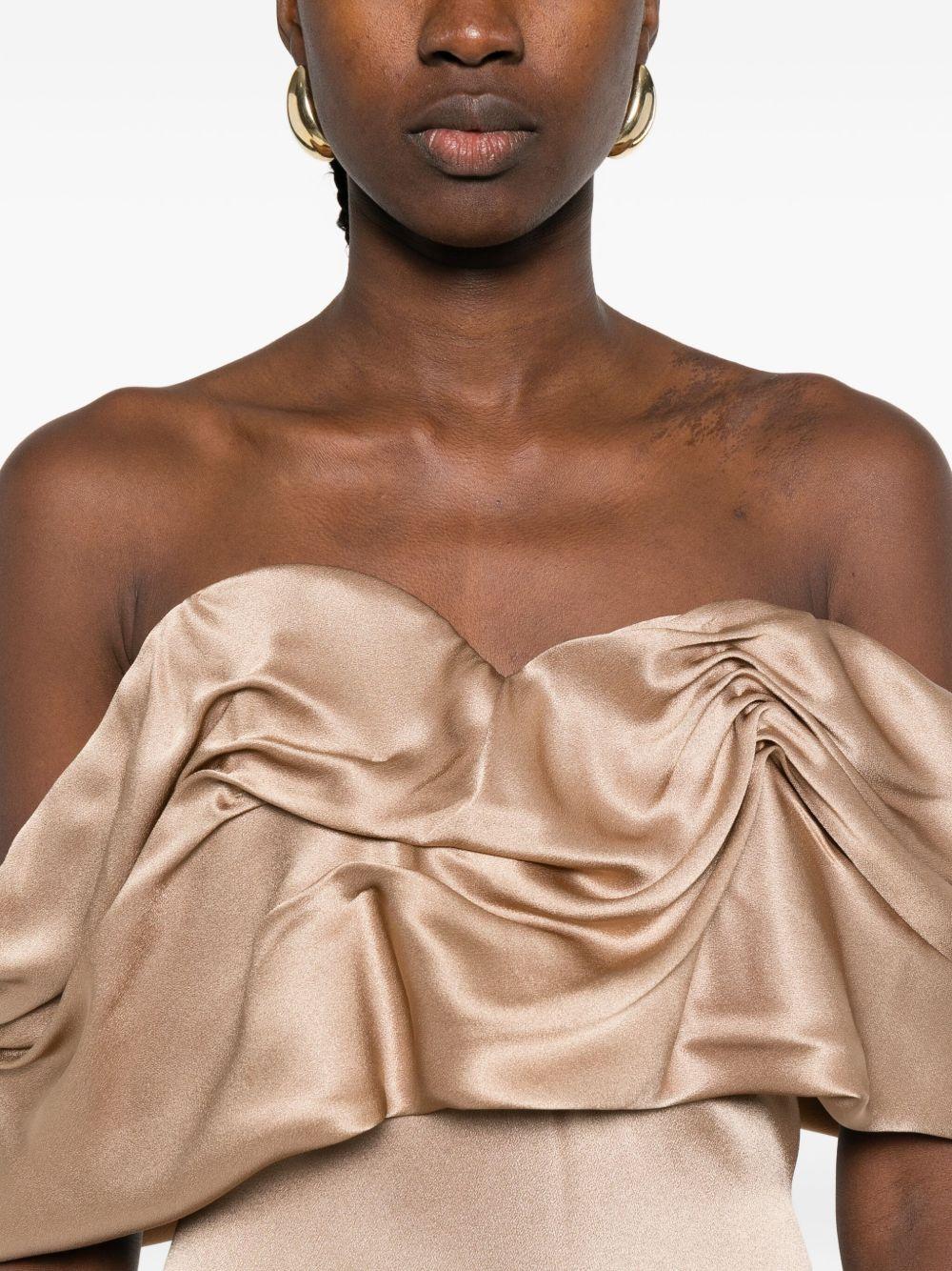 Abito monospalla drappeggiato 05FWDR50005301 23 BEIGE GIUSEPPE DI MORABITO