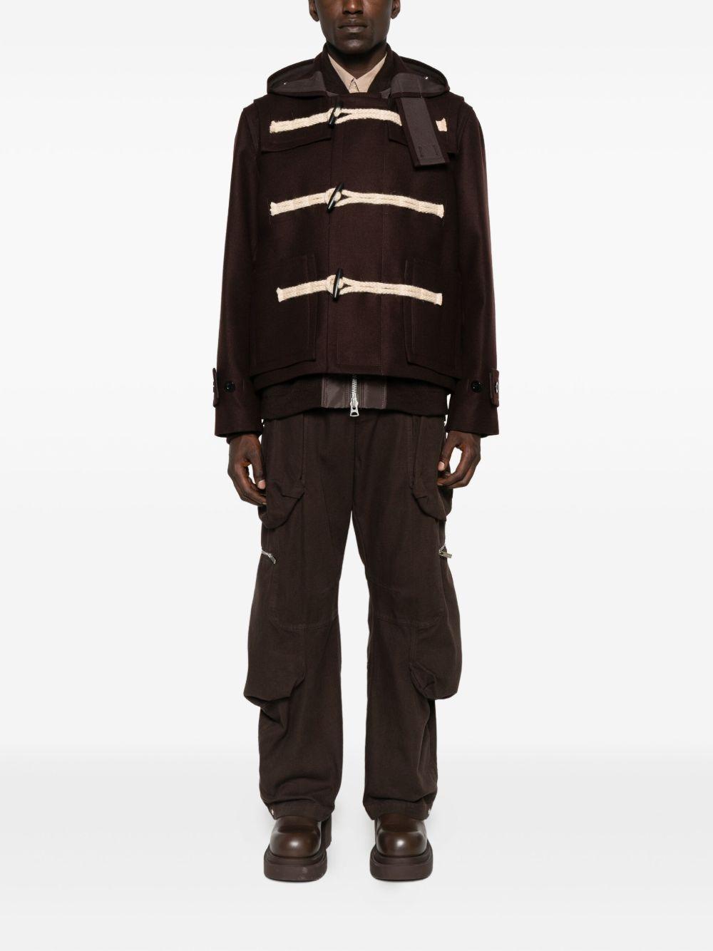 Wool Melton Jacket 2503846M 601 BROWN SACAI