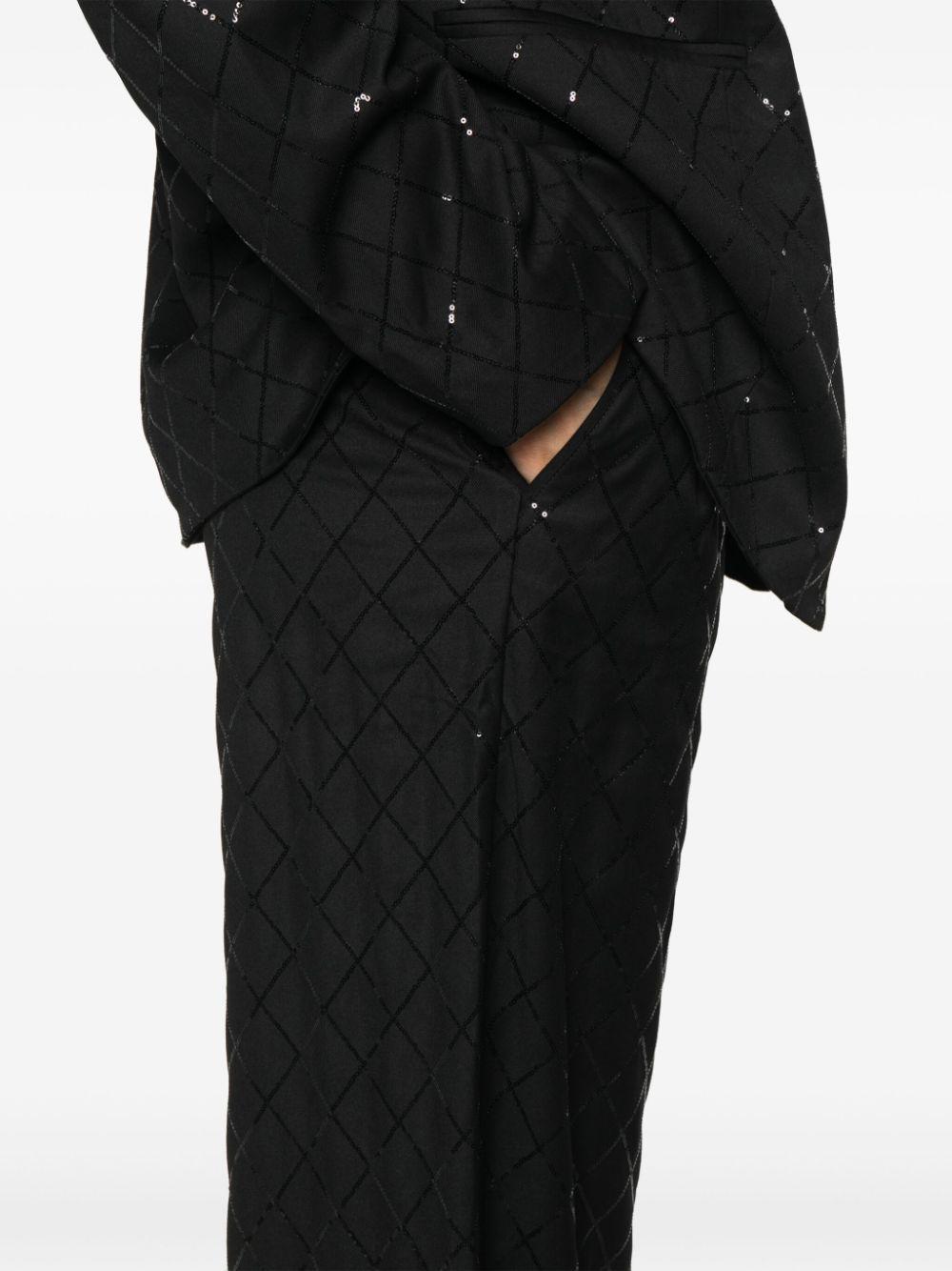 Pantaloni a gamba ampia con paillettes 113326100 100 BLACK ROTATE