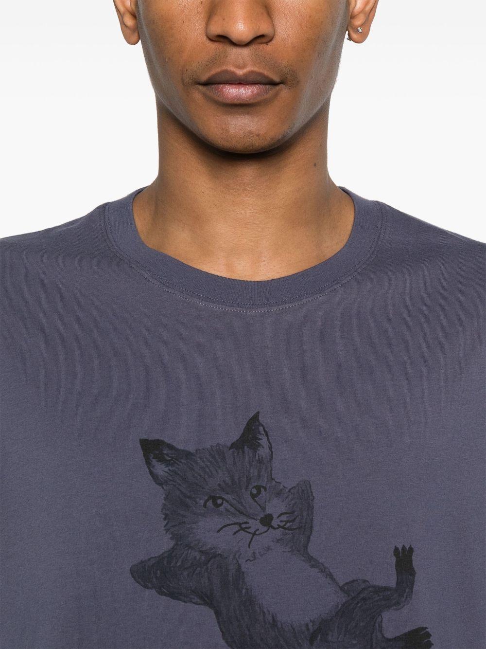 T-shirt con stampa Chillax OM00108KJ0008 FIG 0120 MAISON KITSUNE