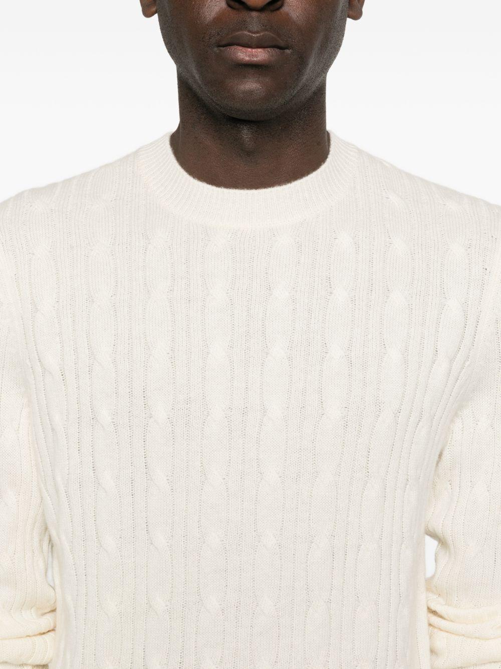 Maglia in Lana Cashmere 50549975 01 OPEN WHITE BOSS