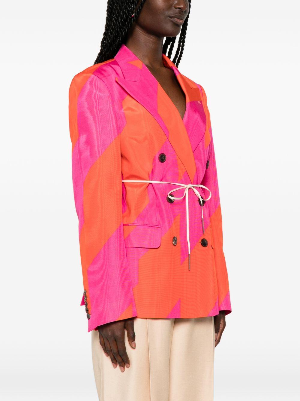 Double-Breasted Moiré Blazer BARRYSTABIS3073 304 FUCHSIA DRIES VAN NOTEN