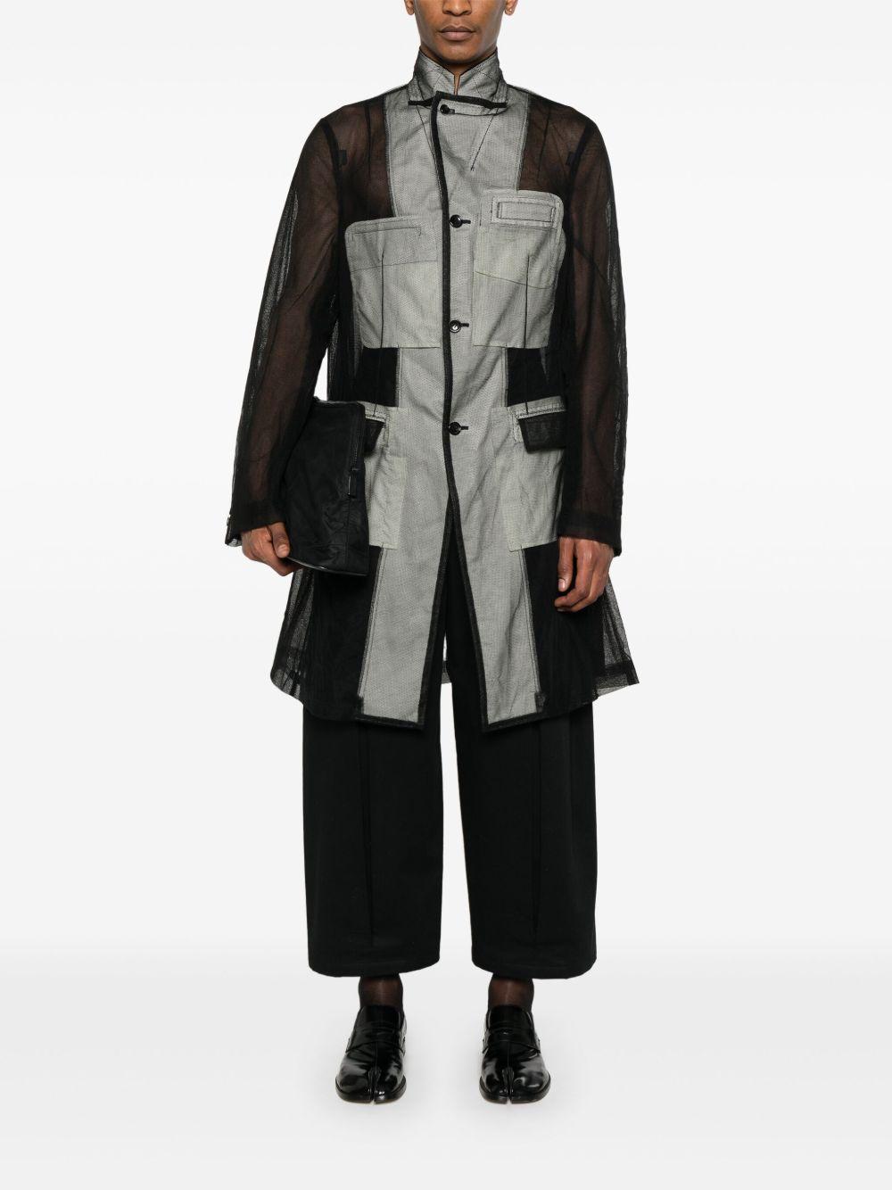 Black Nylon Tulle Long Blazer POJ064 1 BLACK COMME DES GARCONS HOMME PLUS