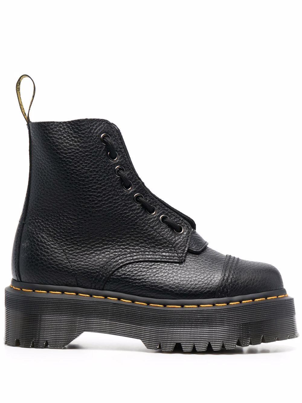 Stivali platform in nappa lavorata Sinclair 22564001 MILLED BLACK DR. MARTENS