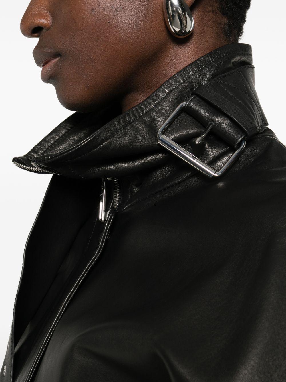 Giacca In Pelle Di Agnello SPXOSSIDO 002 NERO SPORTMAX