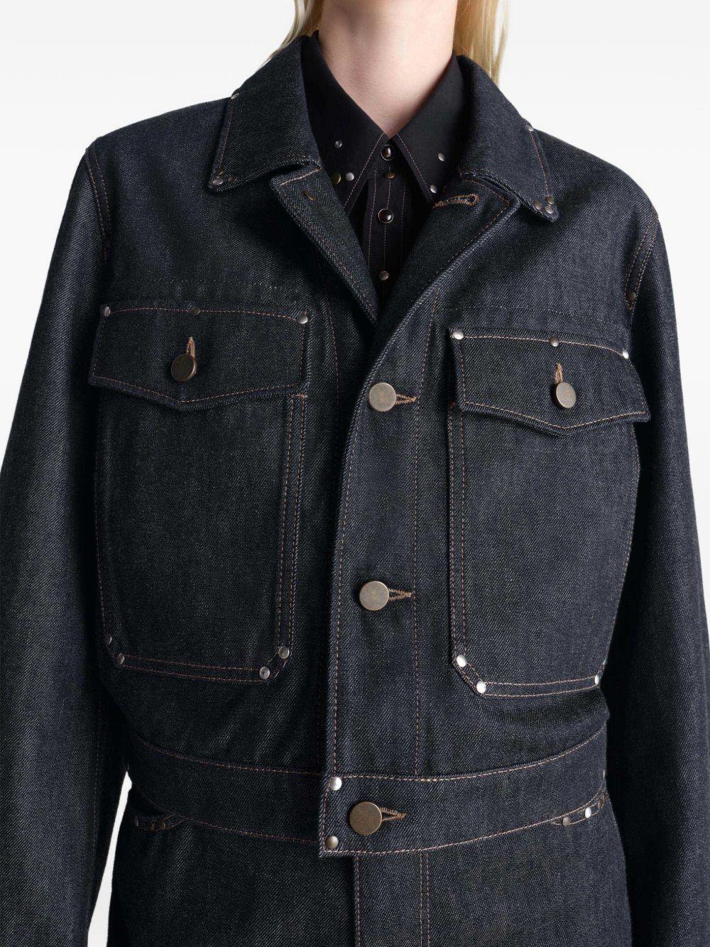 Cropped Blouson with Studs in Denim OW1233LD1061 BR965 SLATE LEMAIRE