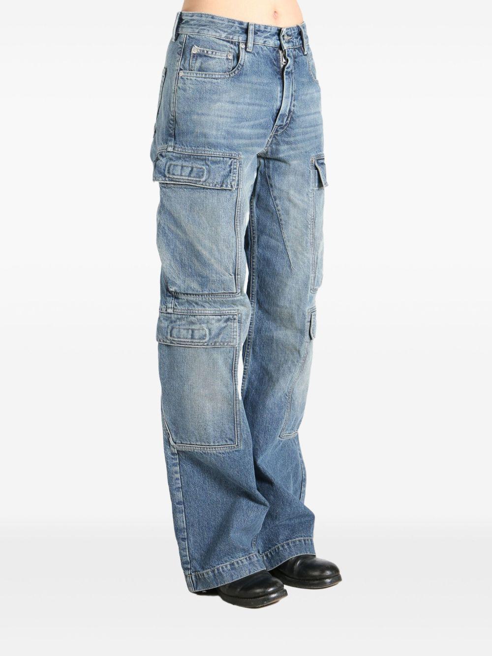 DRKSHDW SS25 Hollywood Double Cargo Jeans DS01E3308DWB 06 INDIGO RICK OWENS DRKSHDW
