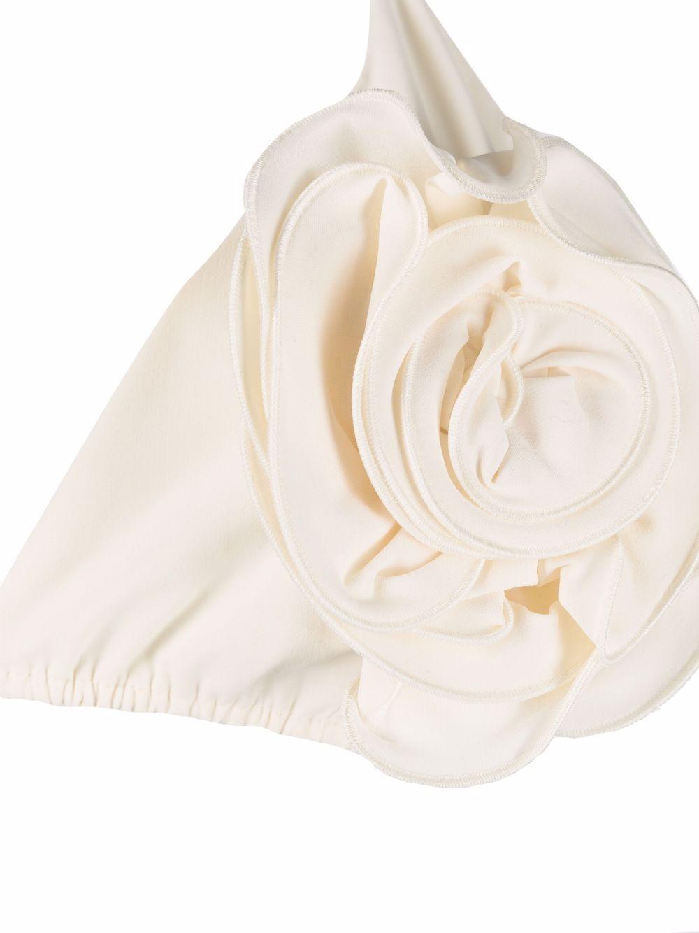 Floral Strappy Triangle Bikini Top 821321 CREAM MAGDA BUTRYM