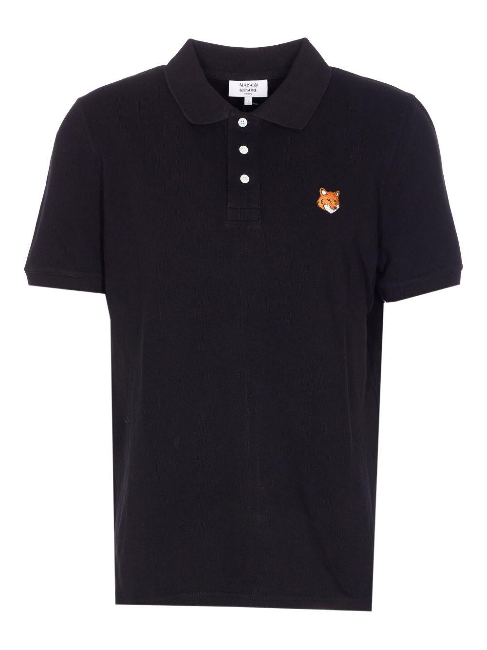 FOX HEAD REGULAR - Polo PM00209KP0002 P199 BLACK MAISON KITSUNE