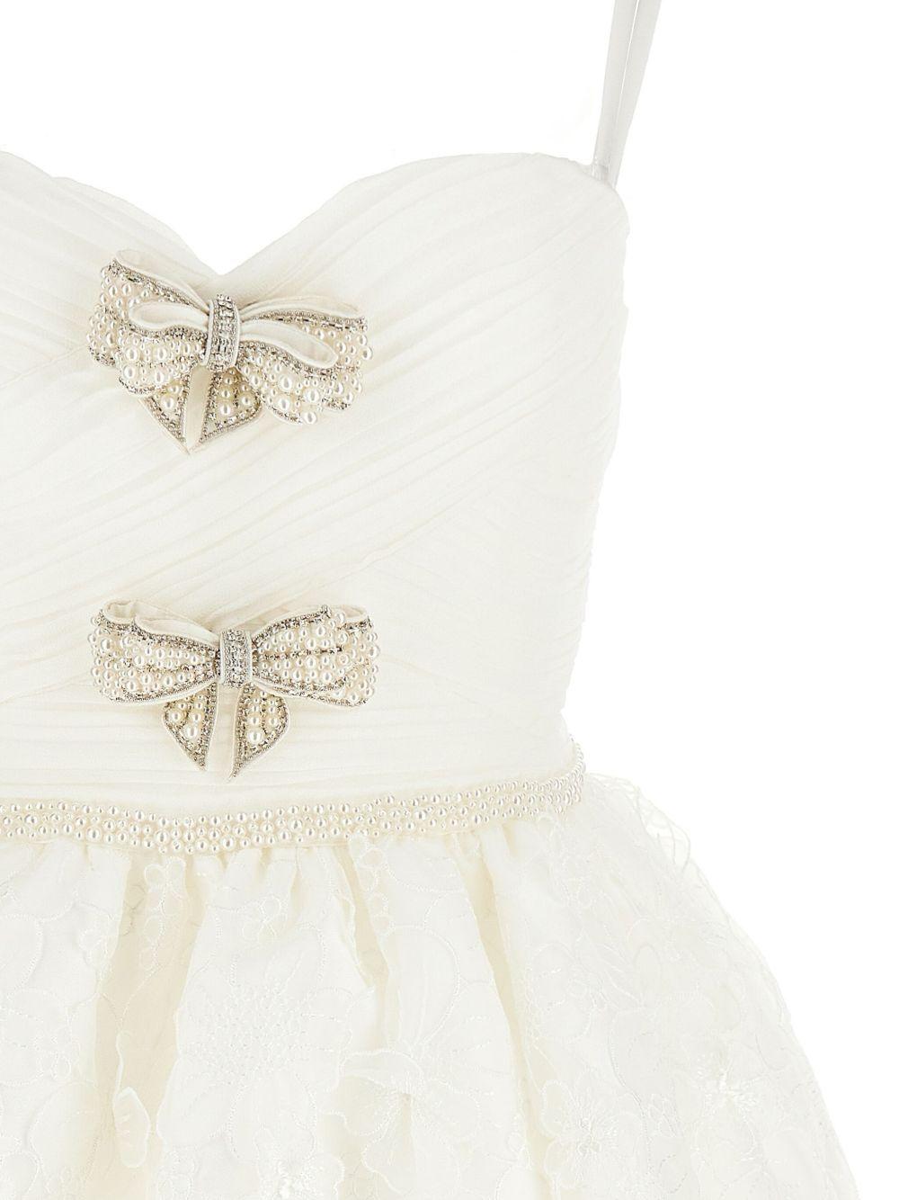 Bow-detail mini dress SS25263SW WHITE SELF-PORTRAIT