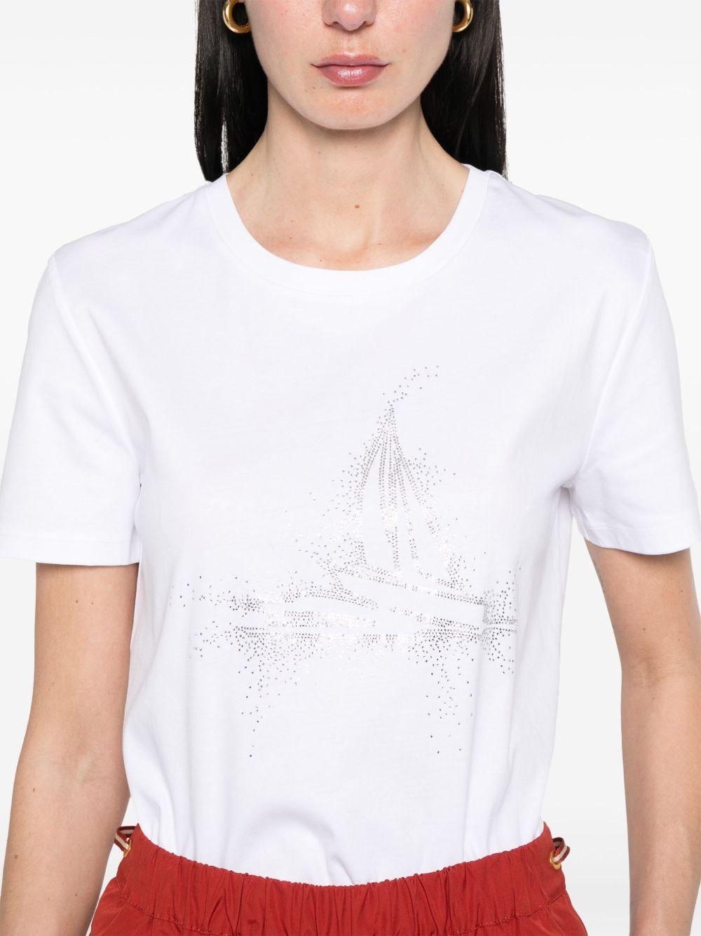 T-shirt Laghi LAGHIMM13098 005 BIANCO RICAMO MAX MARA STUDIO