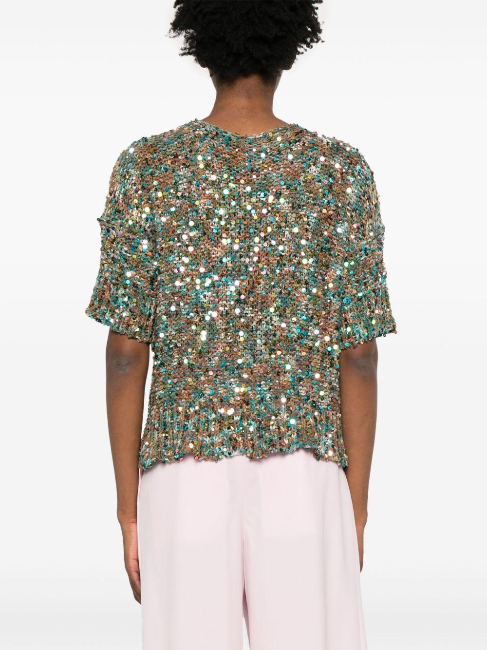 T-shirt con paillettes B46021 24 LAGUNA ROBERTO COLLINA