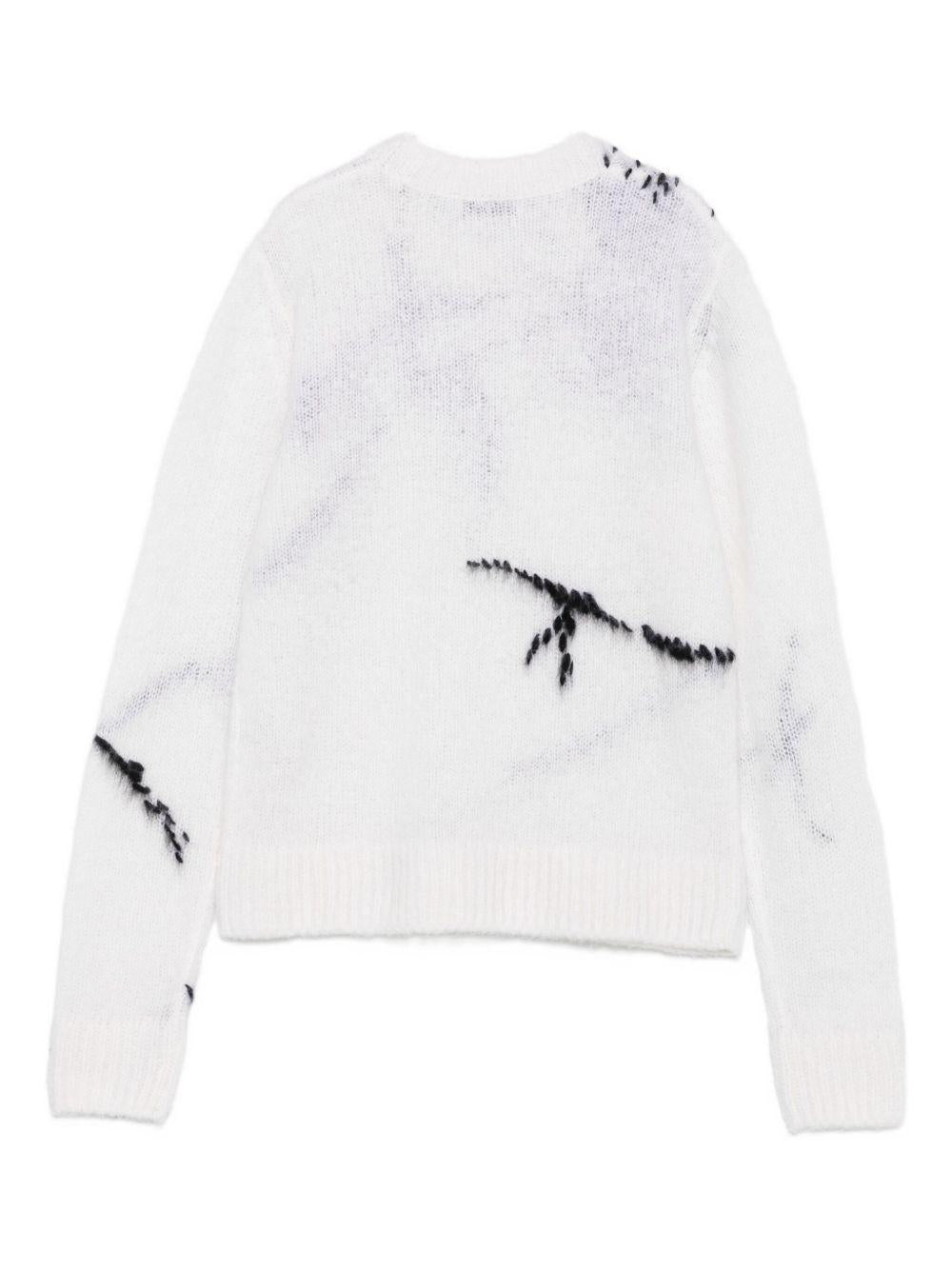 Alpaca Sweater MOUCHE2709 1 WHITE DRIES VAN NOTEN