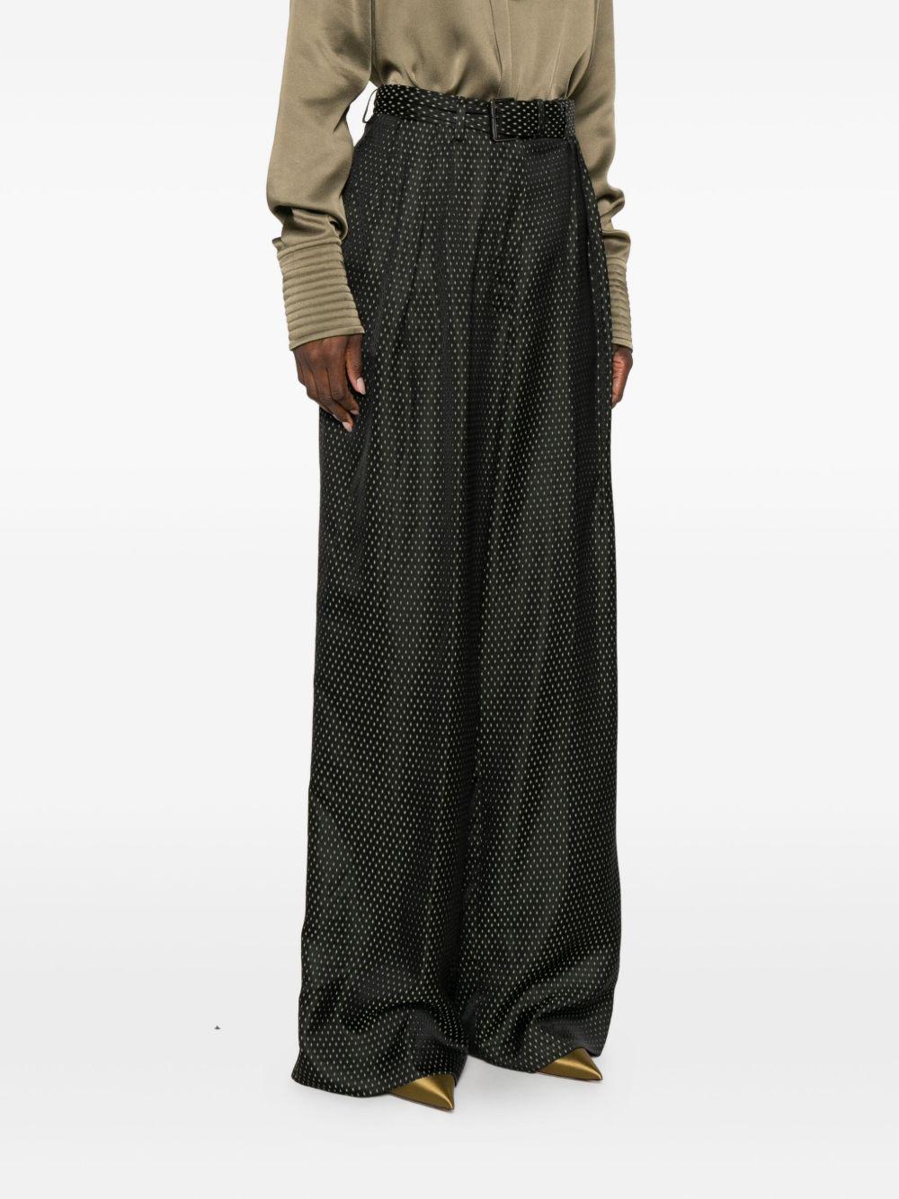 Belted Jacquard Trousers PEACHESBIS2350 900 BLACK DRIES VAN NOTEN