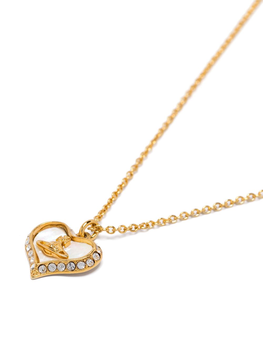 Petra Pendant Necklace 6302010302R782 GOLD WHITE VIVIENNE WESTWOOD 