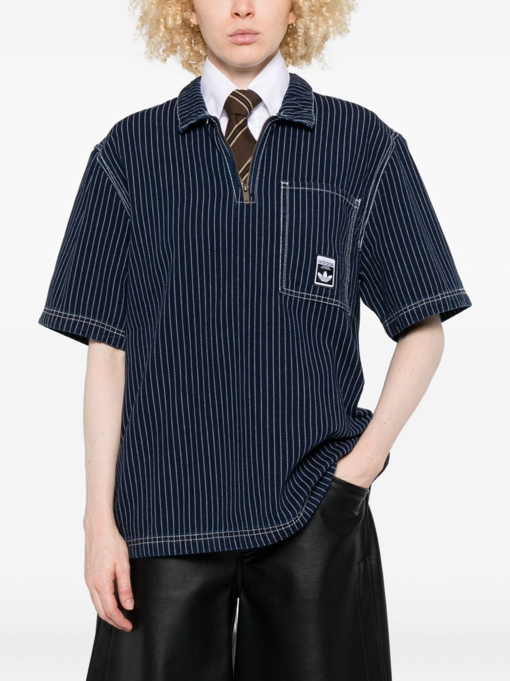 Wabash Polo In Denim Loose JW0169 DENIM ADIDAS ORIGINALS 