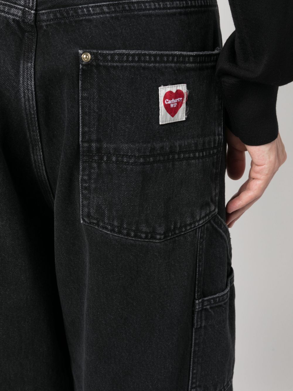 Nash Double Knee Pant Smith Denim I032106 8906 NERO STONE WASHED CARHARTT WIP 