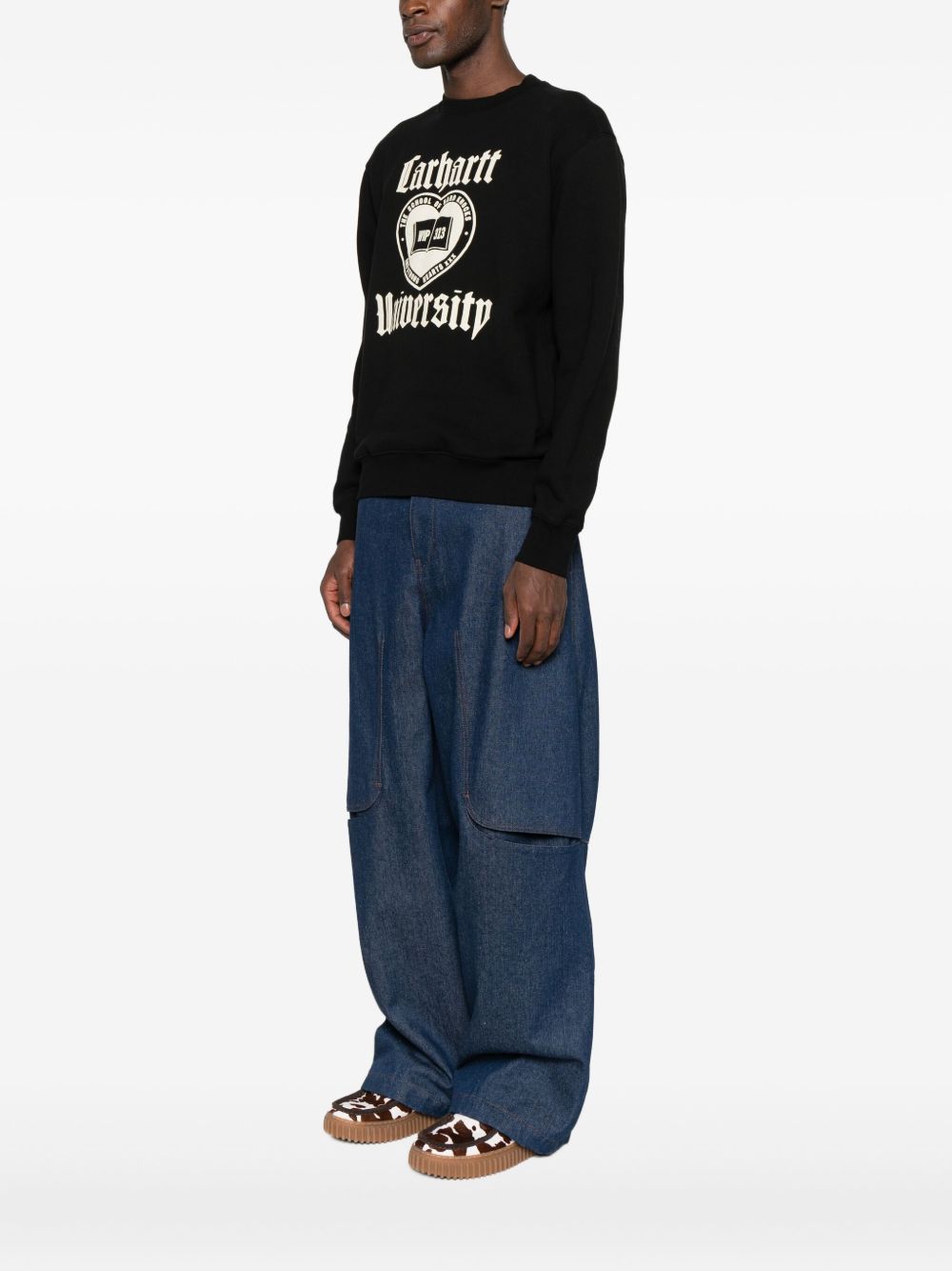 Felpa College In Cotone I035642 89XX BLACK CARHARTT WIP 