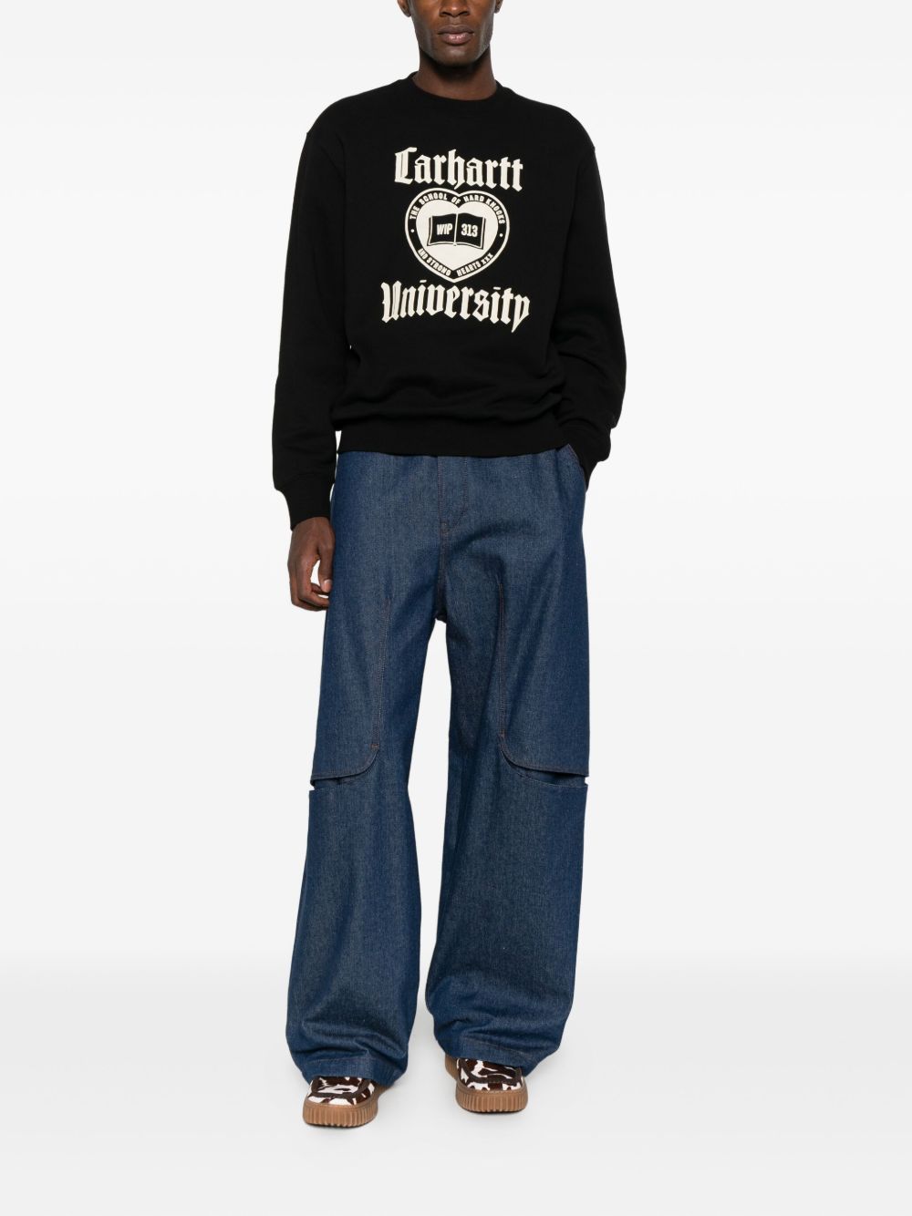 Felpa College In Cotone I035642 89XX BLACK CARHARTT WIP 