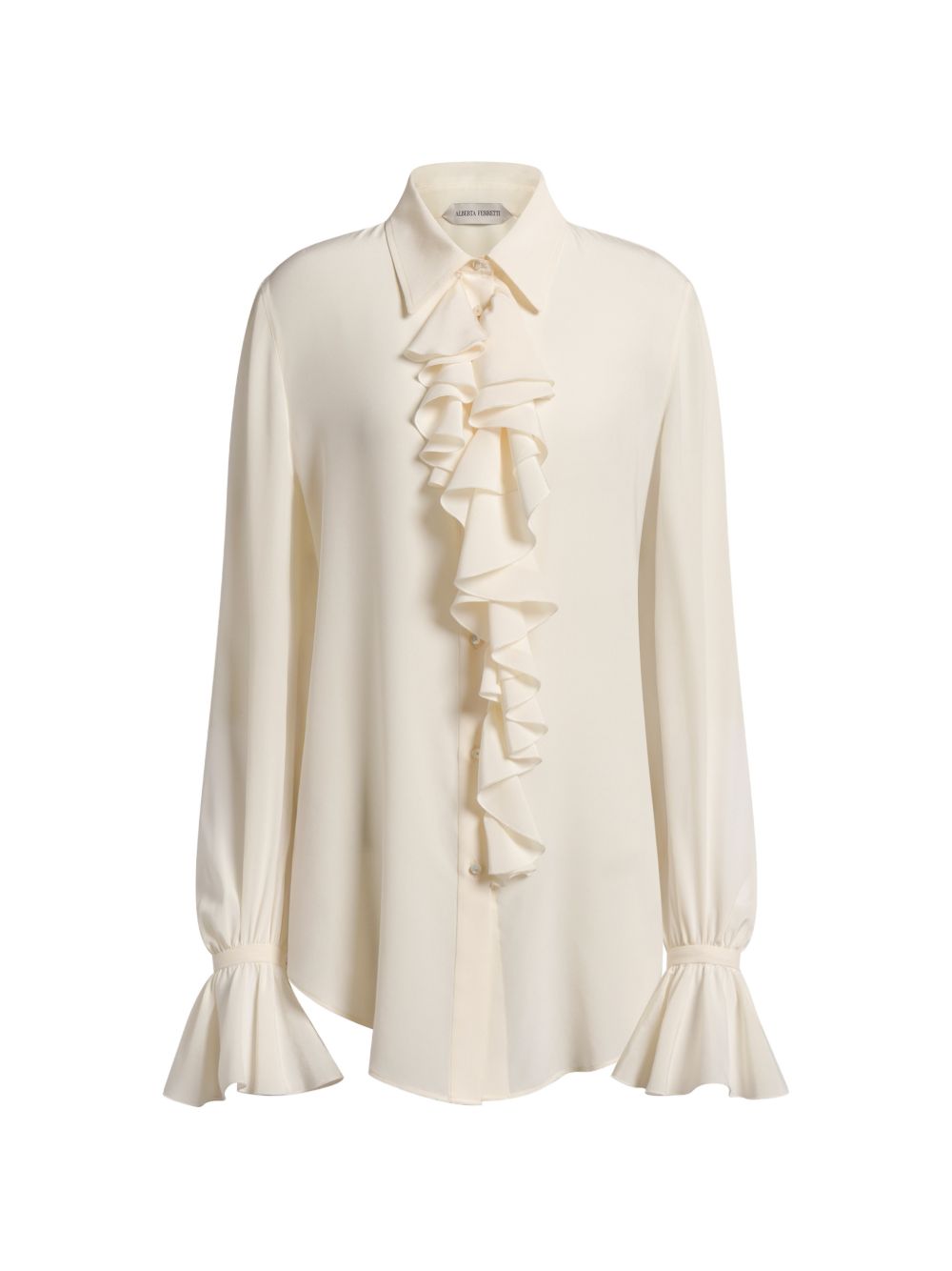 Camicia con Rouches in Acetato e Seta A02075117 0008 ALBERTA FERRETTI 