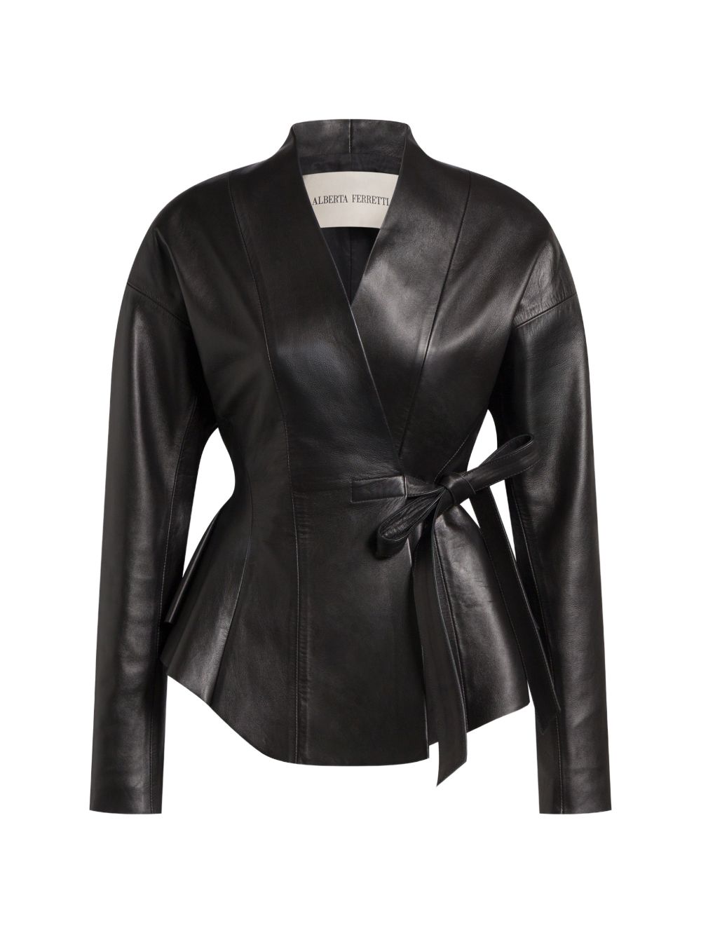 Blazer in Pelle con Chiusura a Fiocco A37035190 0555 ALBERTA FERRETTI 