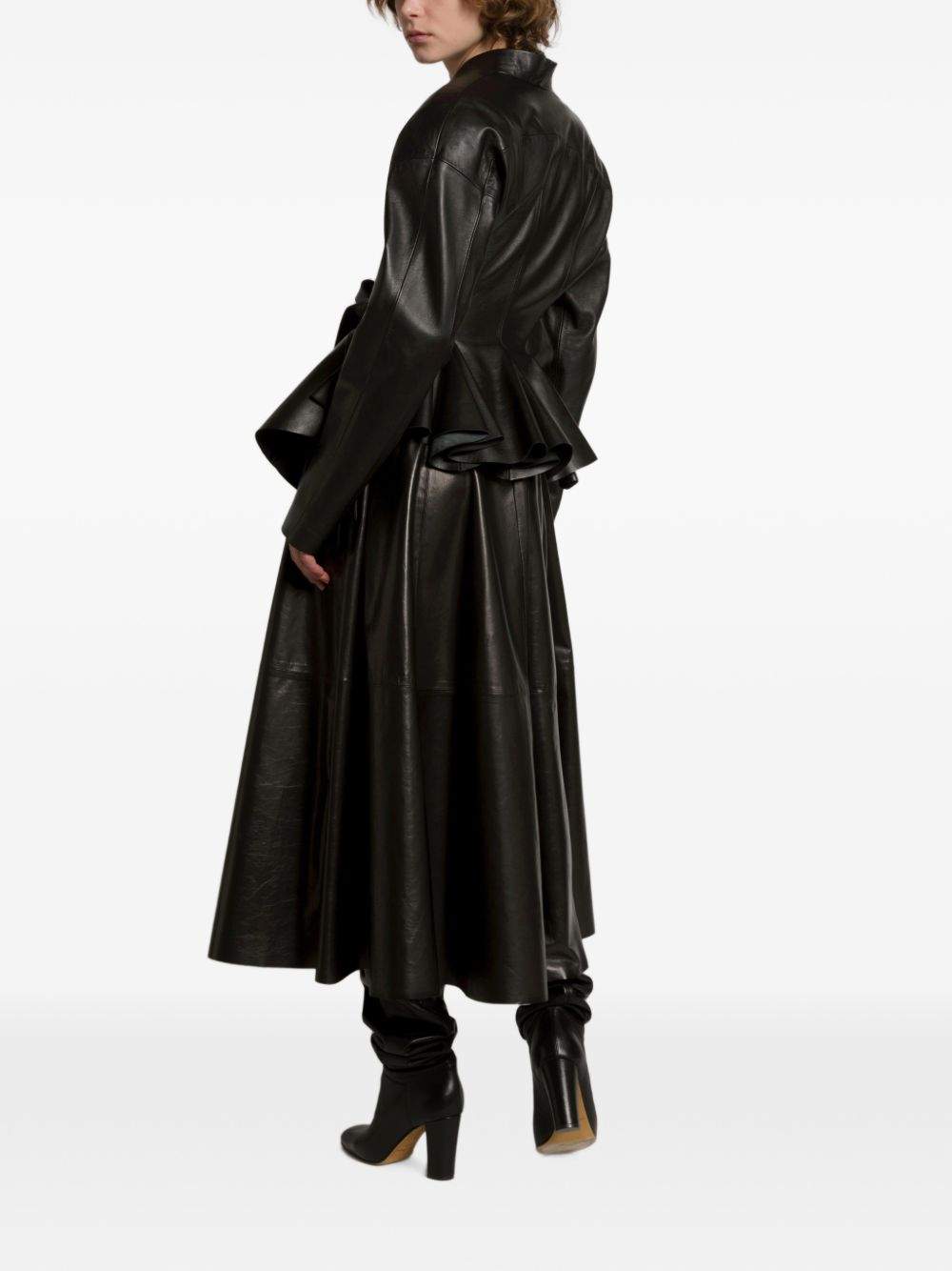 Blazer in Pelle con Chiusura a Fiocco A37035190 0555 ALBERTA FERRETTI 