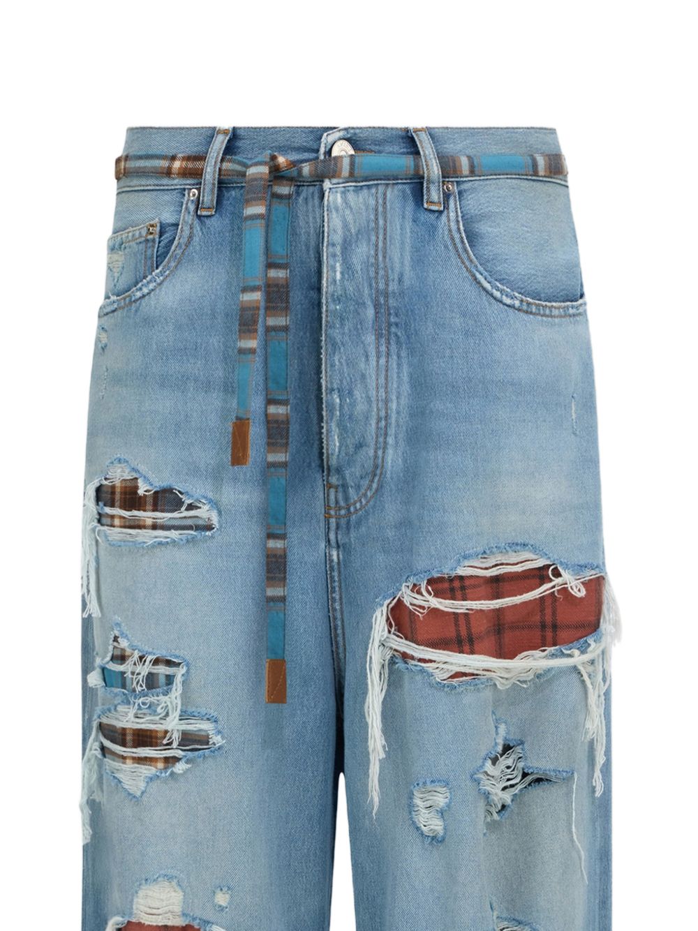 Flannel Repair Baggy Jeans AMBMJE1132 SURFRIDER INDIGO AMIRI 