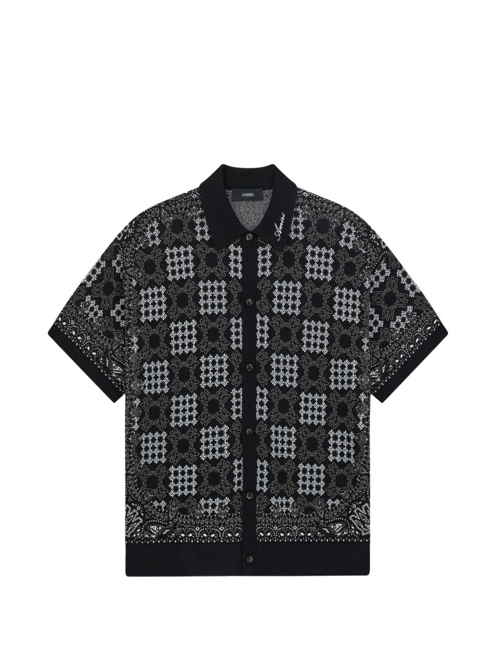 MA Quad Check Mesh Knit Shirt AMTOKN1120 ALABASTER AMIRI 