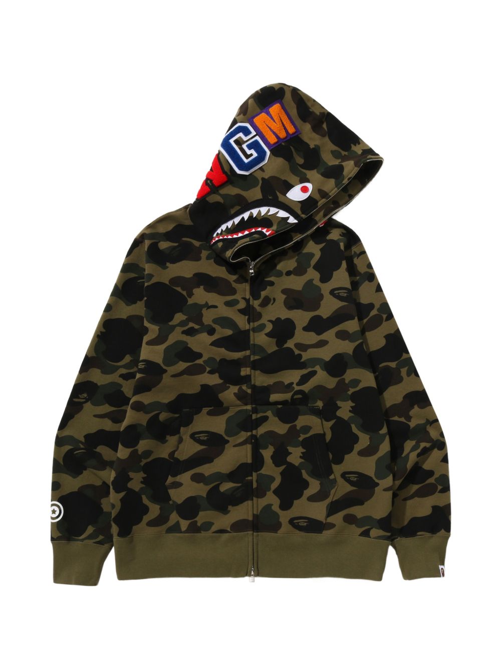 Felpa Full Zip 1st Camo Shark 001ZPM801012M GREEN A BATHING APE® 
