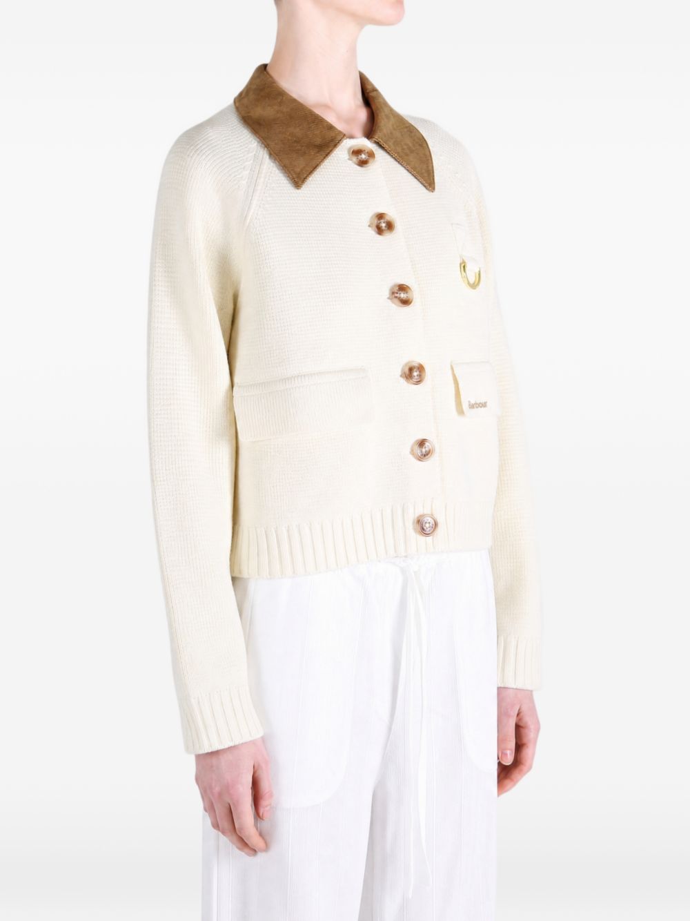 Alverstone Giacca Cardigan In Maglia LKN1794 CR31 CREAM BARBOUR 