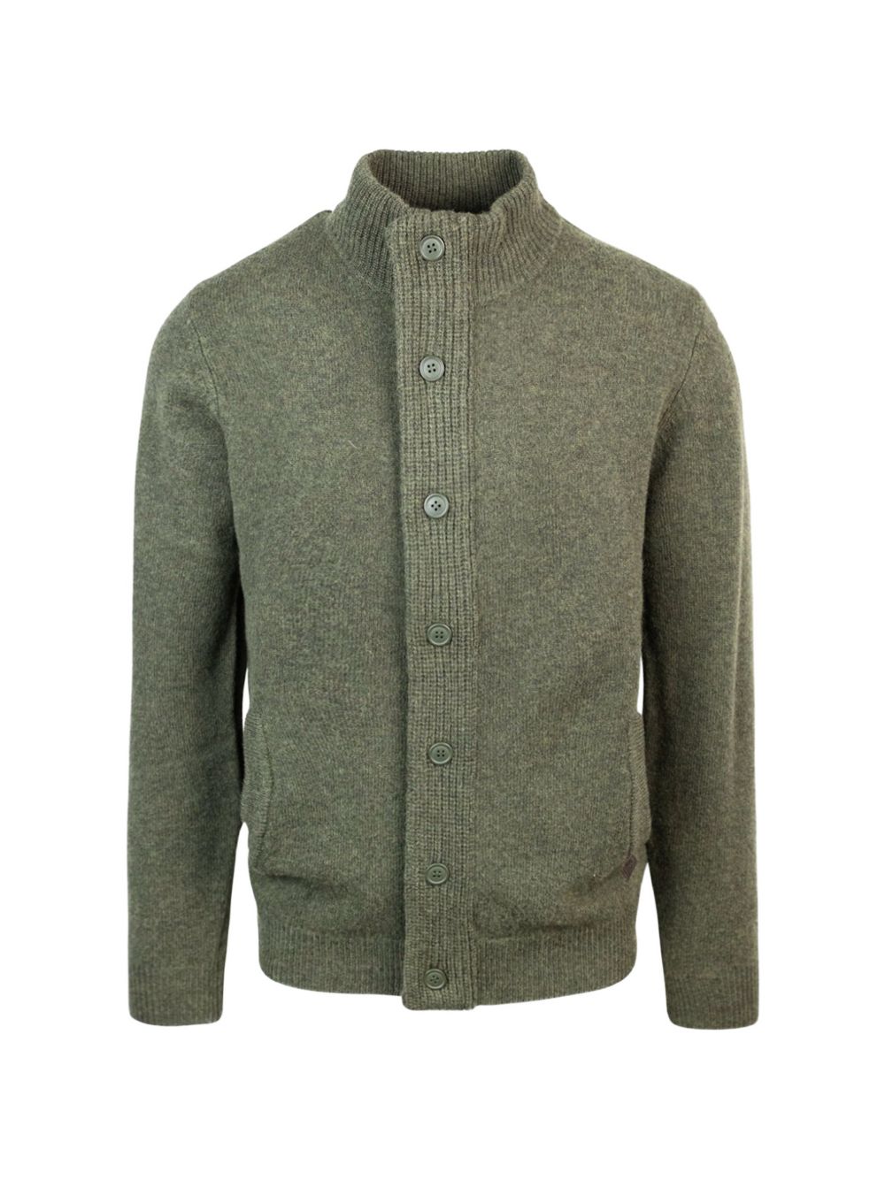Cardigan In Lana DAgnello MKN0731 GN73 SEAWEED BARBOUR 
