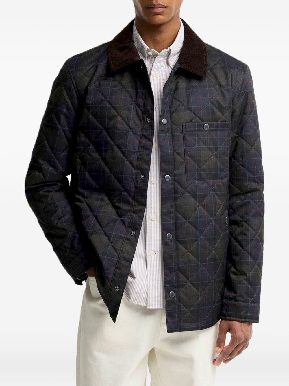 Tartan Shirt Quilted Jacket MQU1920 TN11 SHADOW BARBOUR 