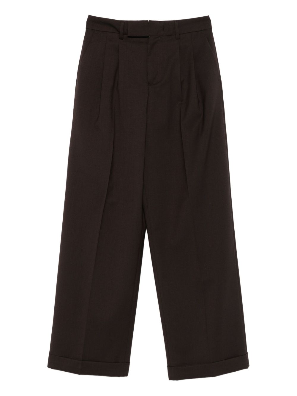 Pantaloni a Doppia Pince in Misto Lana WHITEW400100 00146 MARRONE BRIGLIA 1949 