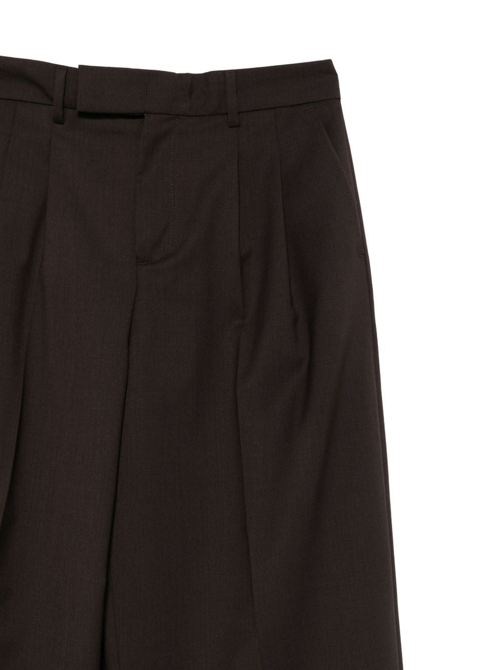 Pantaloni a Doppia Pince in Misto Lana WHITEW400100 00146 MARRONE BRIGLIA 1949 