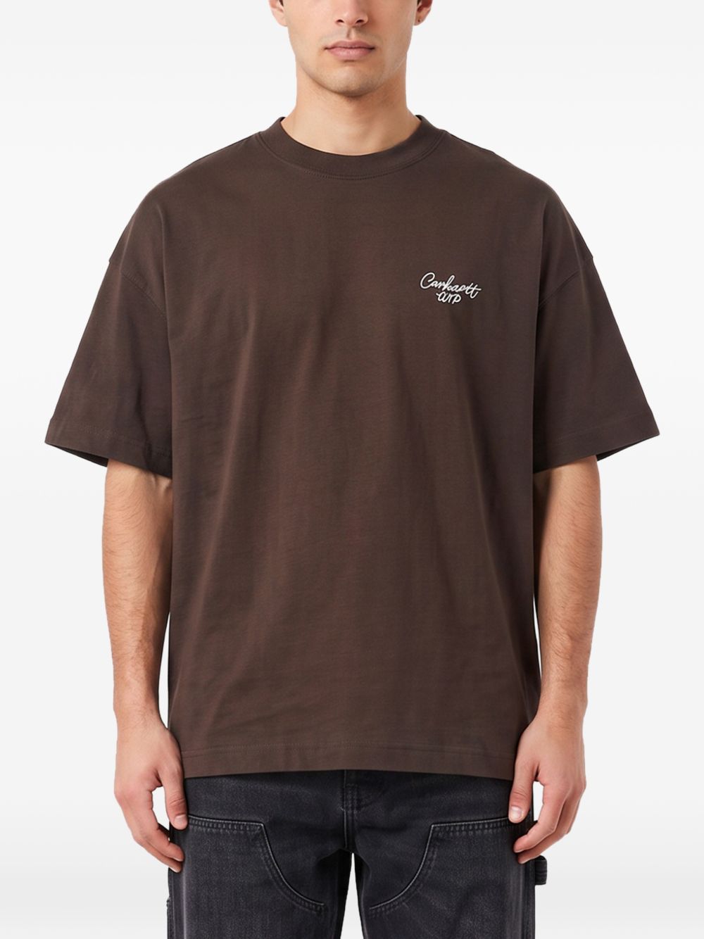 Signature T-Shirt In Cotone I033828 3XBXX TOBACCO CARHARTT WIP 