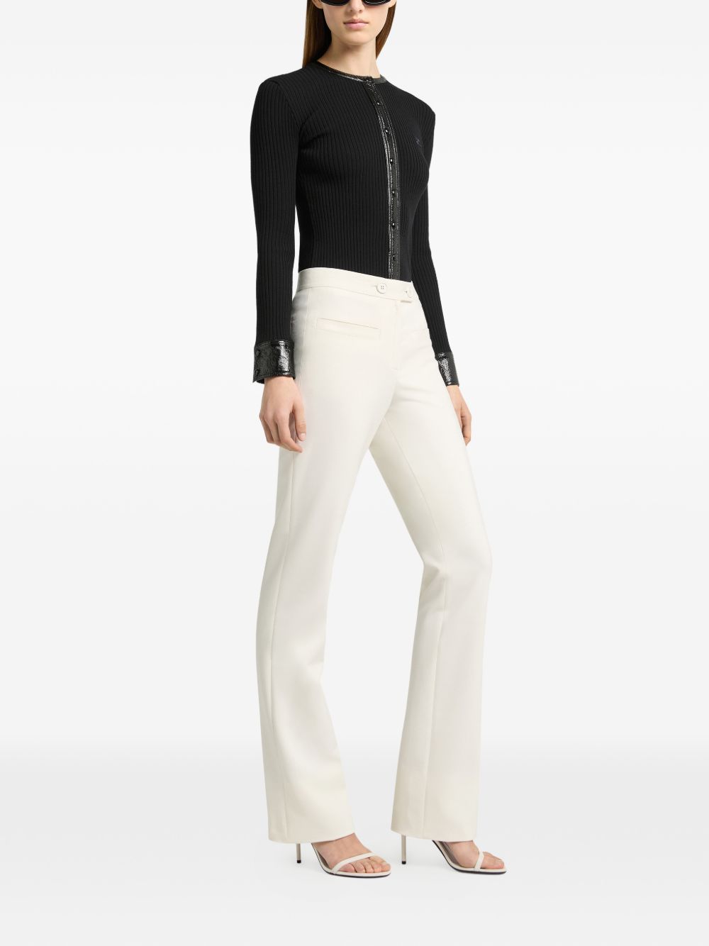 Cardigan a Coste con Dettagli in Vinile 326MGI056FI0001 9999 BLACK COURREGES 