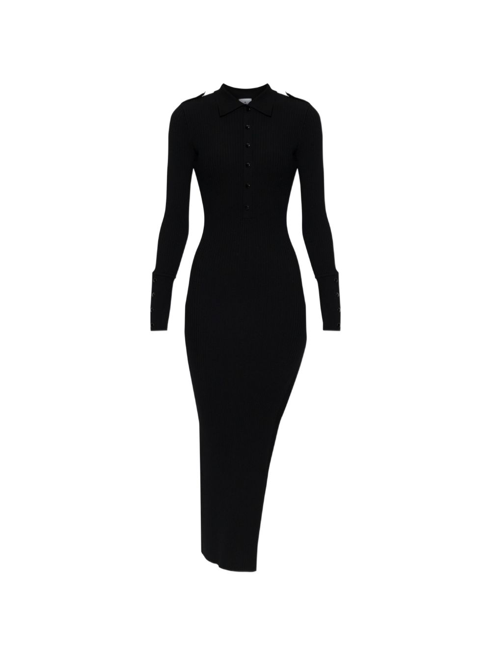 Abito Lungo Polo a Coste 326MRO906FI0001 9999 BLACK COURREGES 