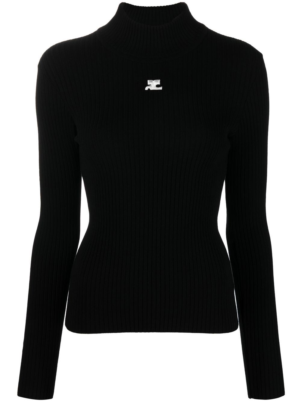 Maglia Réédition a Maniche Lunghe PERMPU022FI0001 9999 BLACK COURREGES 
