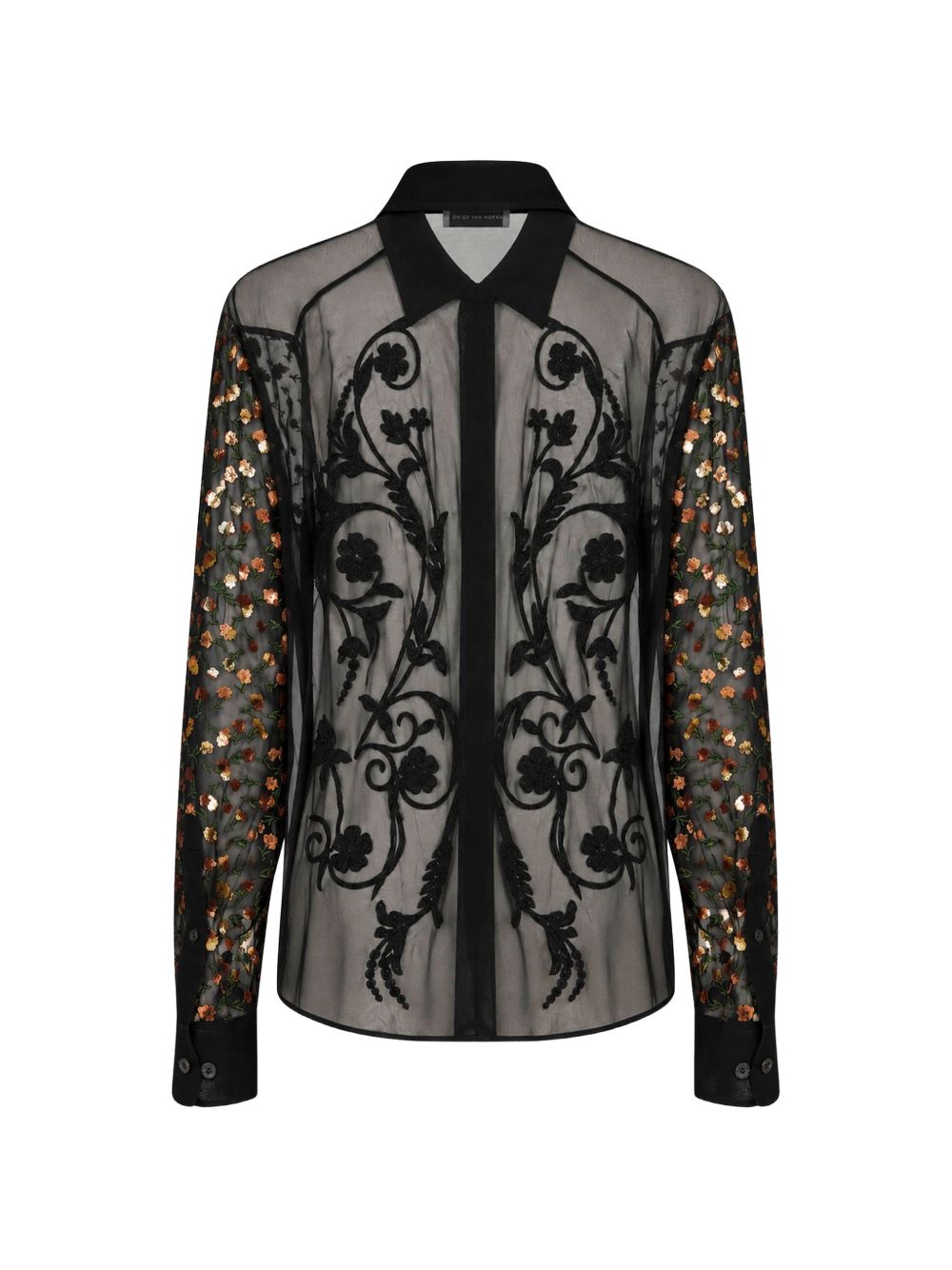 Camicia In Viscosa Con Ricami 2620107434442 900 BLACK DRIES VAN NOTEN 