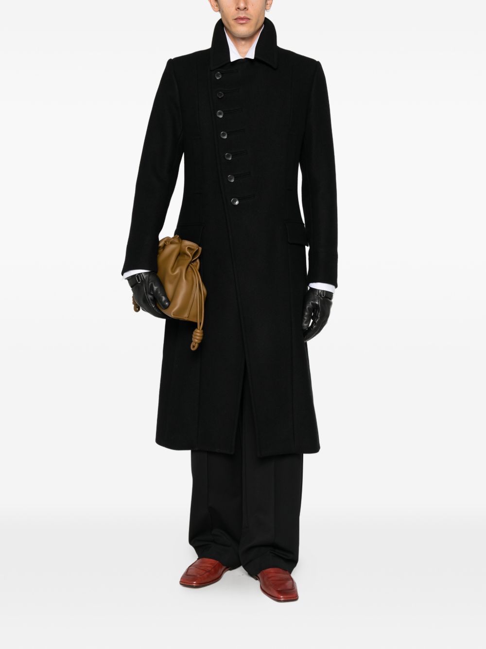 Cappotto Ralen In Twill Di Lana 2620202104216 900 BLACK DRIES VAN NOTEN 