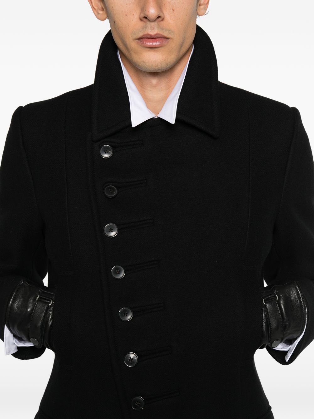 Cappotto Ralen In Twill Di Lana 2620202104216 900 BLACK DRIES VAN NOTEN 