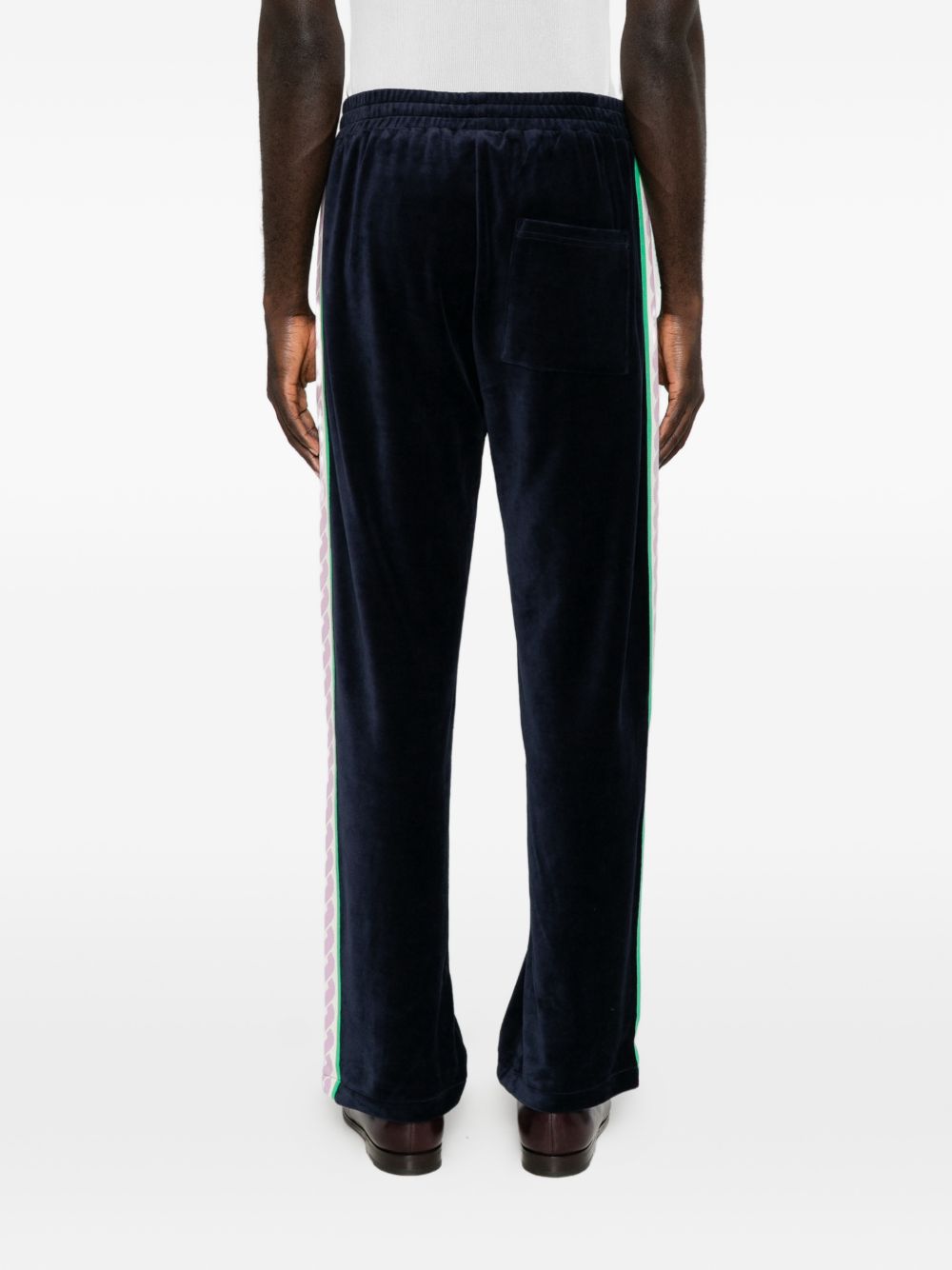 Pantaloni Track in Velluto MSP009CO169 NAVY DROLE DE MONSIEUR 