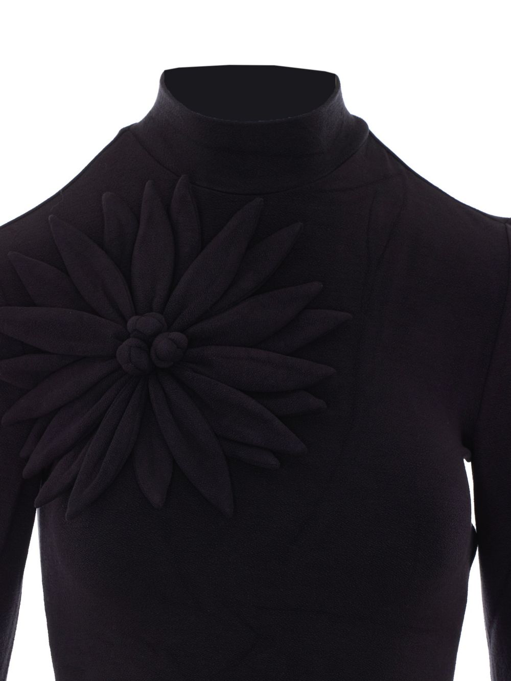 Top a Maniche Lunghe con Applicazione Floreale 360498 L0002 BLACK FARM RIO 