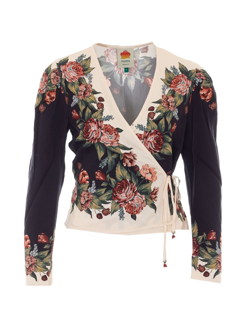 Blusa a Maniche Lunghe Stampa Winter Floral 362086 26093 WINTER FLORAL CREAM FARM RIO 