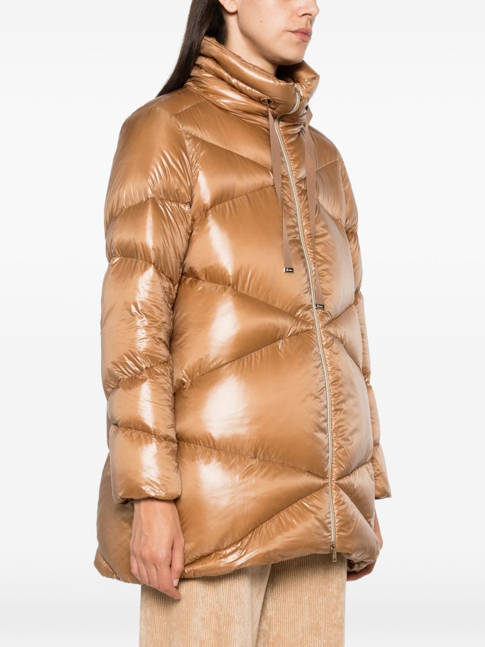 Piumino Lungo Losanga Ampia PI002313D12017Z 2157 CAMMELLO HERNO 
