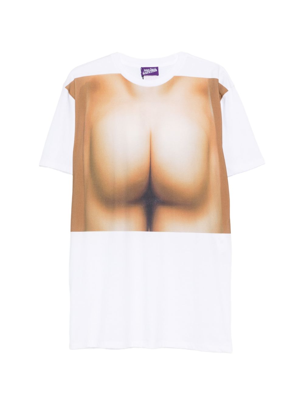 T-Shirt Oversize Trompe LOeil Butt 2604UTO549J070 0168 WHITE BEIGE JEAN PAUL GAULTIER 