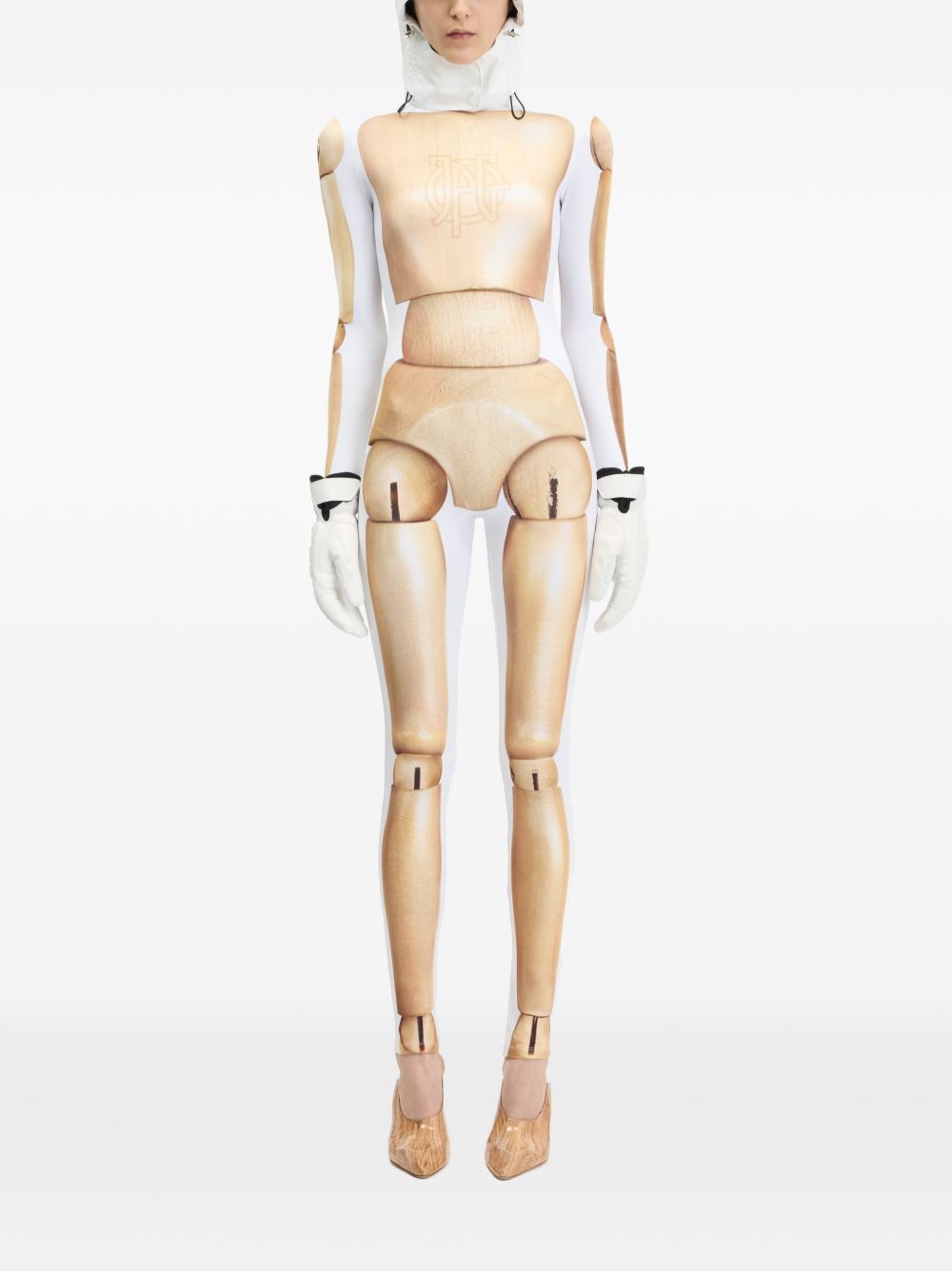 Jersey Lycra Jumpsuit Stampata 2604WJS041J078P6801 6801 BEIGE JEAN PAUL GAULTIER 