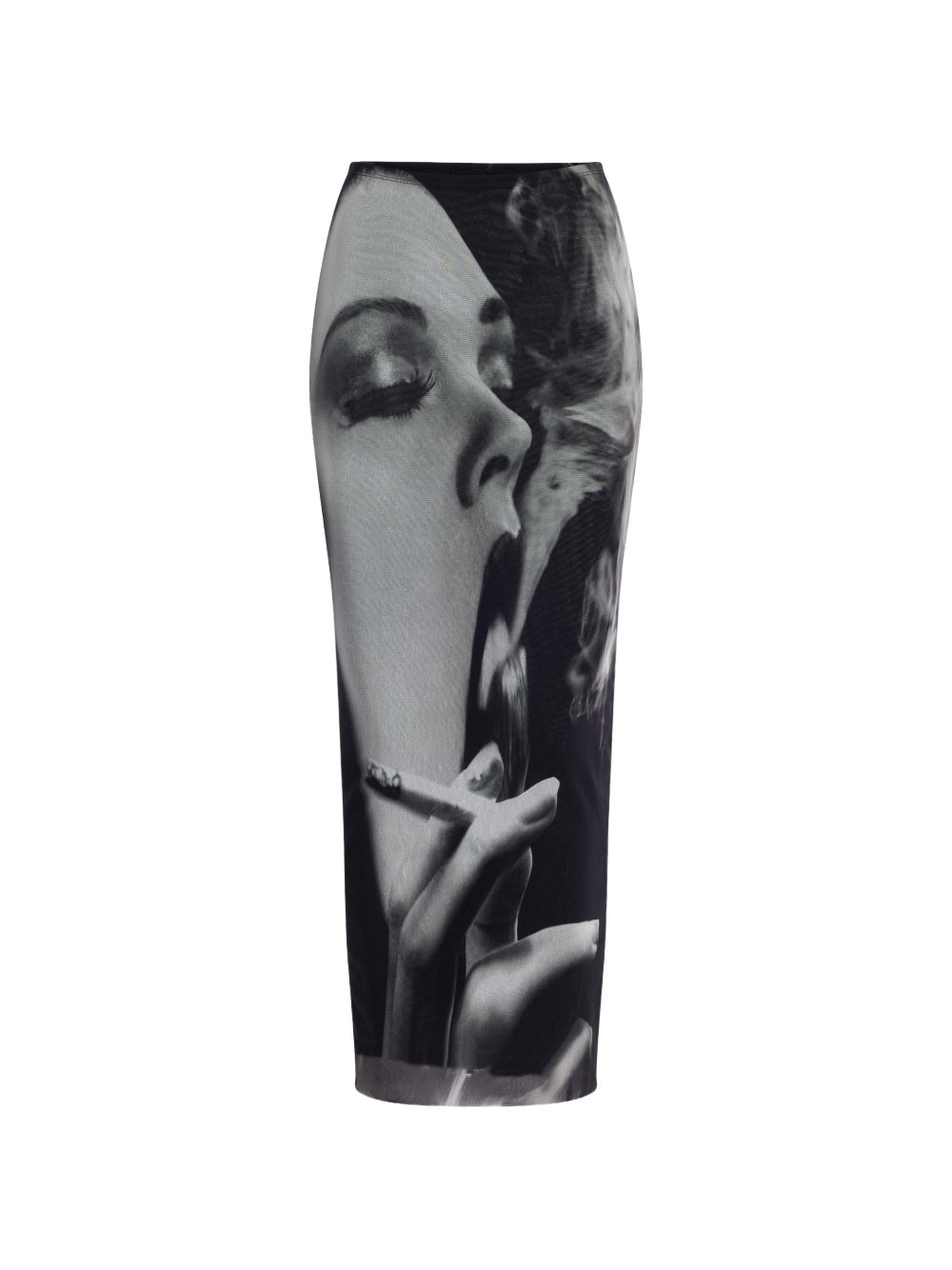 Gonna In Mesh Stampata 2604WSK085M031P000201 000201 BLACK GREY JEAN PAUL GAULTIER 