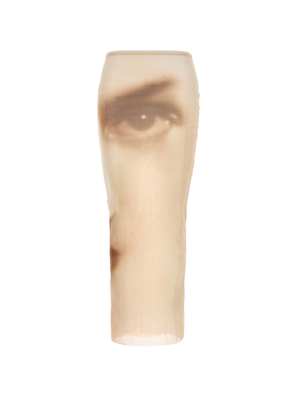 Gonna In Mesh Stampato Face 2604WSK086M032P 68 BEIGE JEAN PAUL GAULTIER 